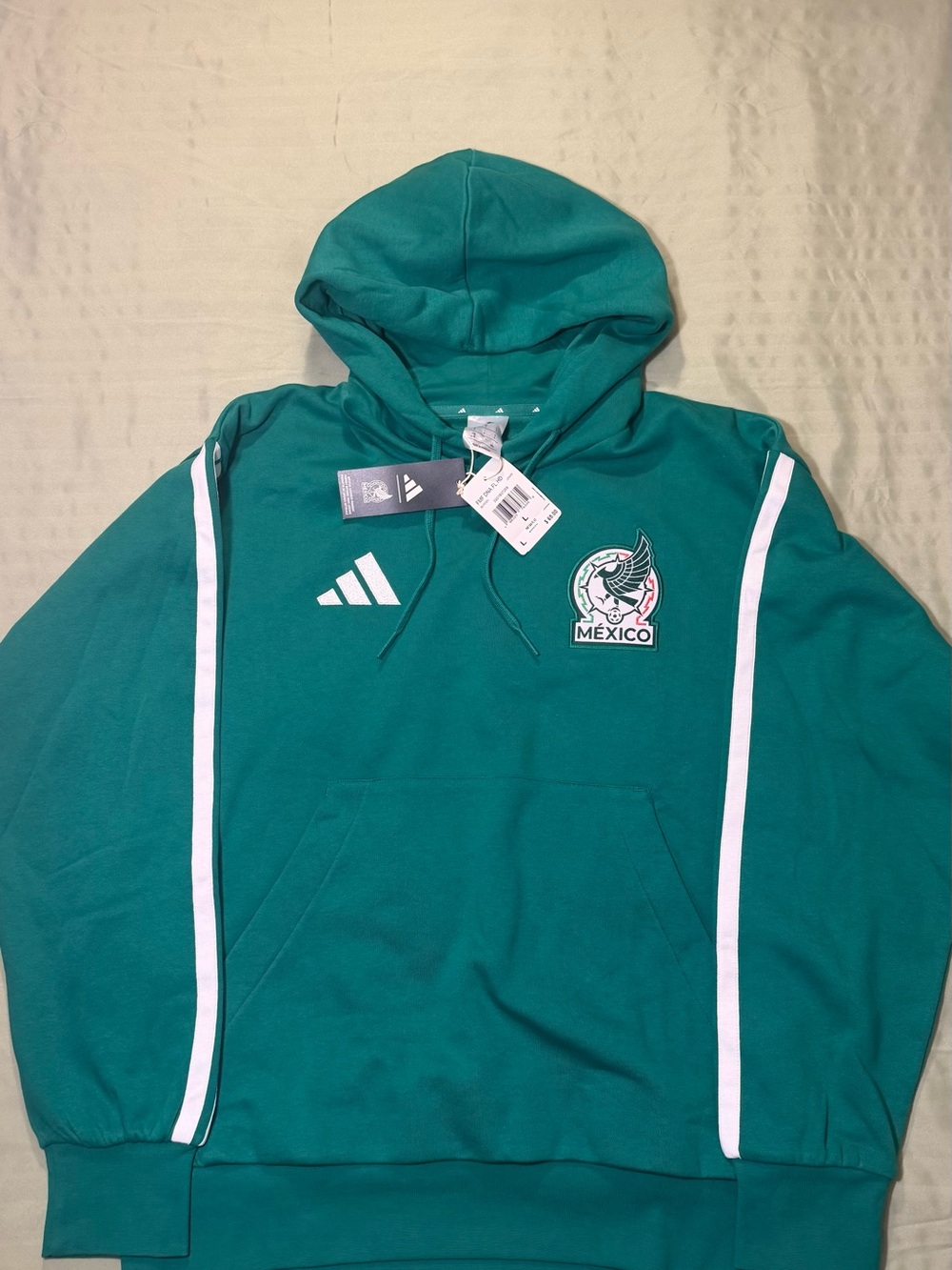 adidas Mexico Teal Crewneck Sweatshirt with White Stripe